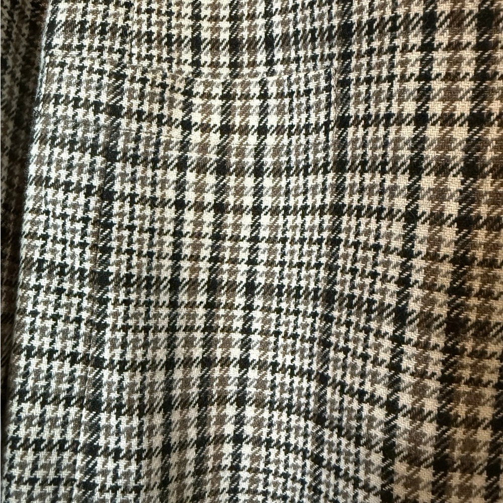 Vintage Peabody House Houndstooth Wool Blend Blazer Jacket Brown Beige Size 14 - Picture 9 of 14